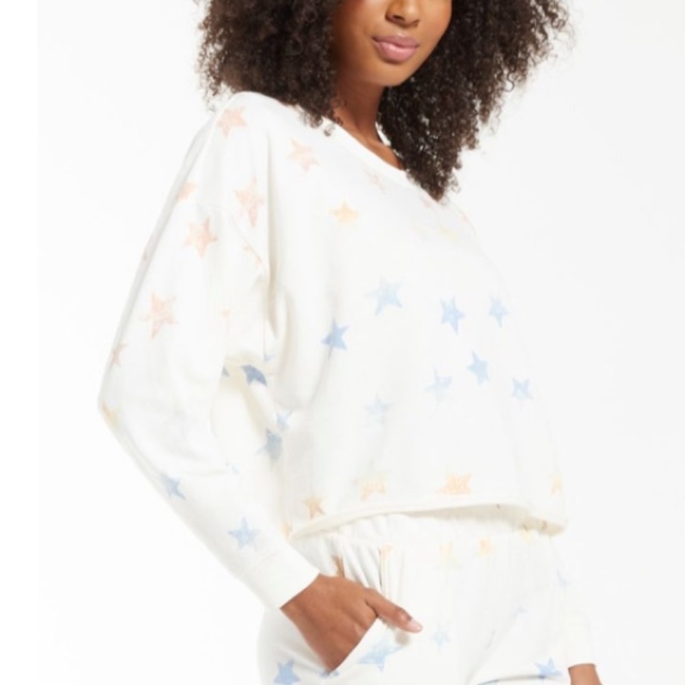 NWT Z Supply Lia Rainbow Star Sweatshirt